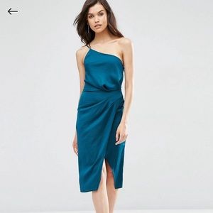 ASOS Satin teal dress